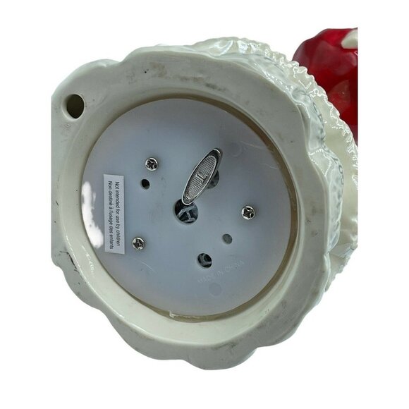 White Ceramic Santa Figure With Christmas Tree plays Music Wind up Green details - Picture 4 of 5